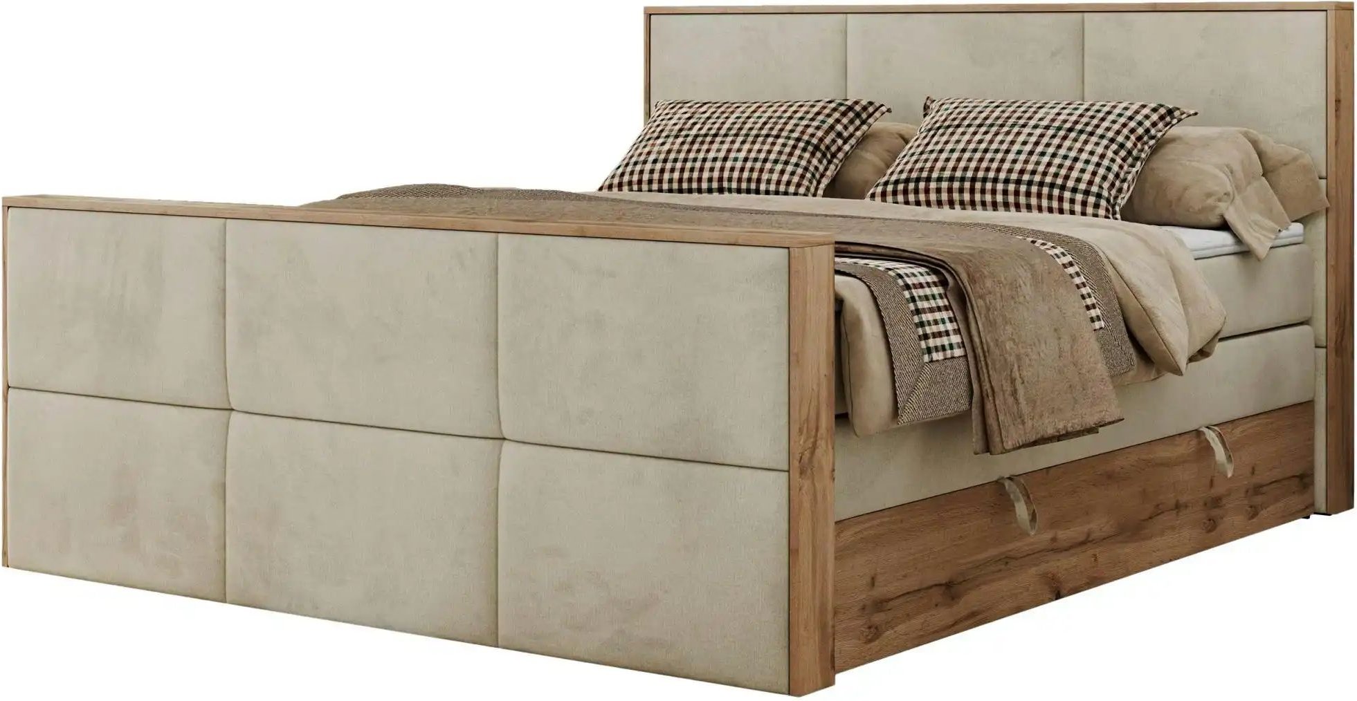 Boxspringbett mit Bettkasten Albero 2 King Duo ¦ beige ¦ Maße (cm): B: 188 H: 113 Betten > Boxspringbetten - Höffner