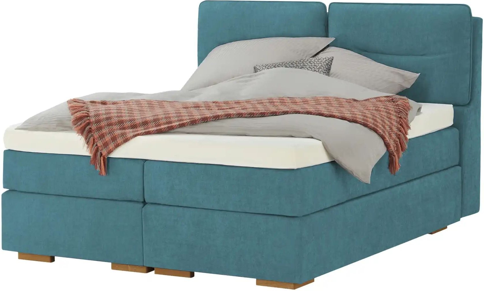 Wohnwert Boxspringbett mit Bettkasten Dormian Besta ¦ türkis/petrol ¦ Maße (cm): B: 180 H: 136 Betten > Boxspringbetten ...