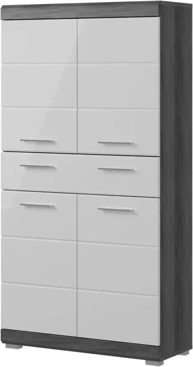 Midischrank SCHLOONSEE Breite 74cm 4 Türen 1 Schubkasten 4 Fächer MDF-Front in verschiedenen Farben erhältlich Ba...
