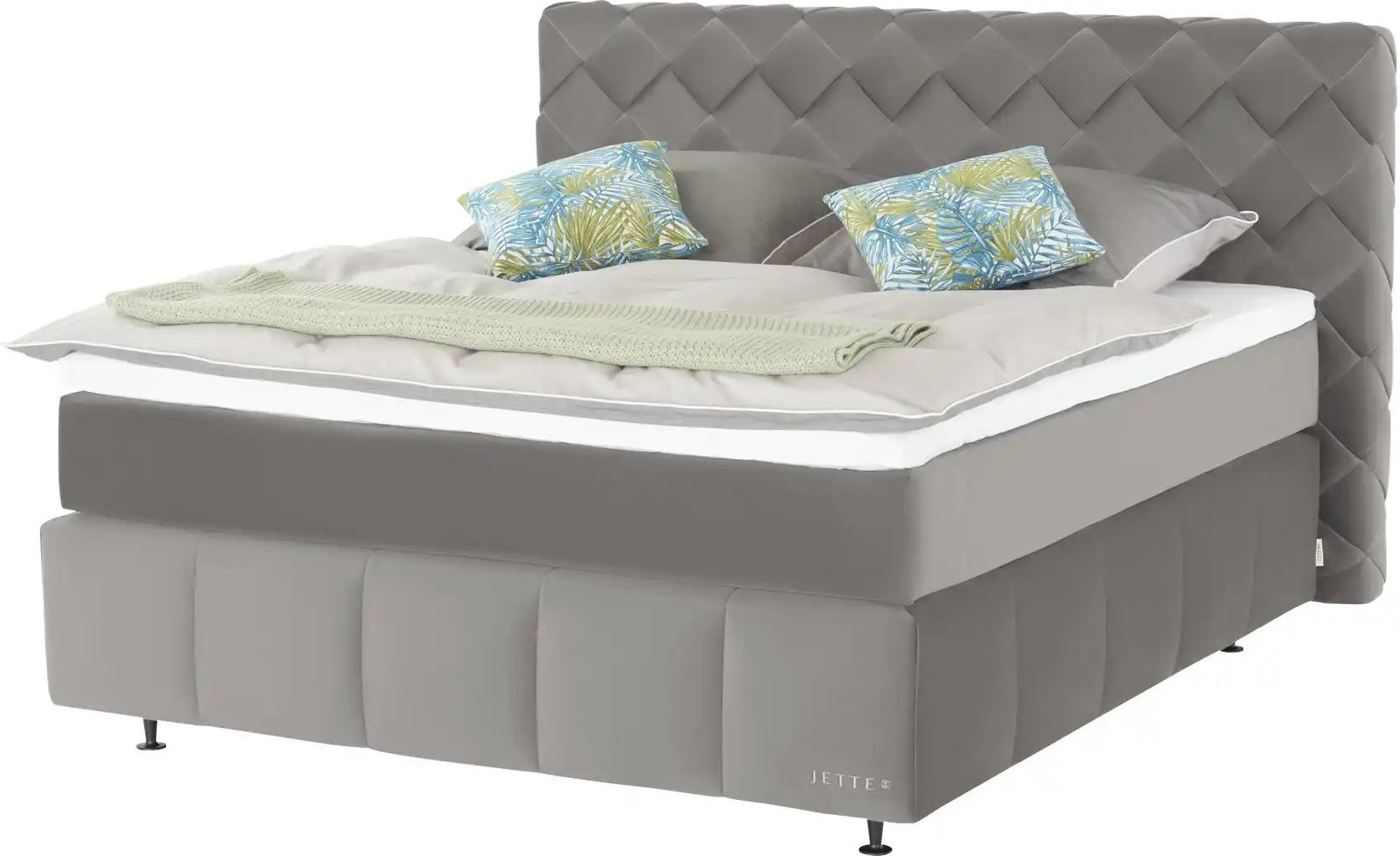 Jette Home Boxspringbett  Braid ¦ grau ¦ Maße (cm): B: 182 H: 123 Betten > Boxspringbetten - Höffner