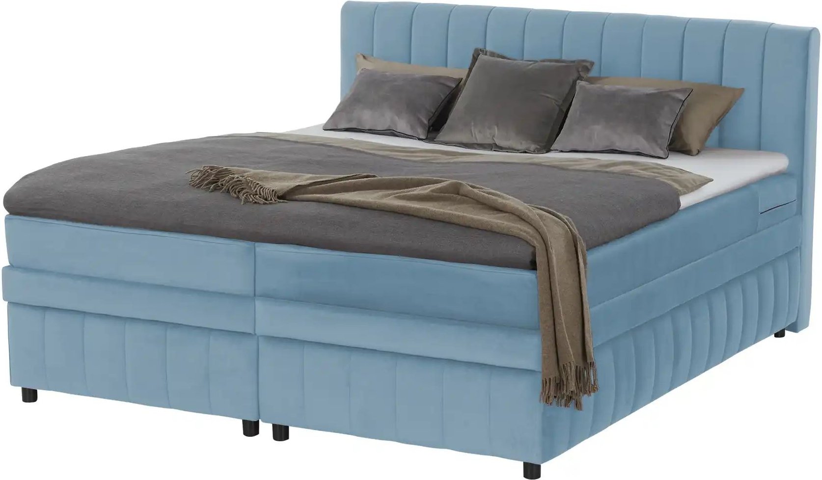 Boxbett mit Bettkasten Bruno ¦ blau ¦ Maße (cm): B: 146 H: 106 Betten > Polsterbetten - Höffner