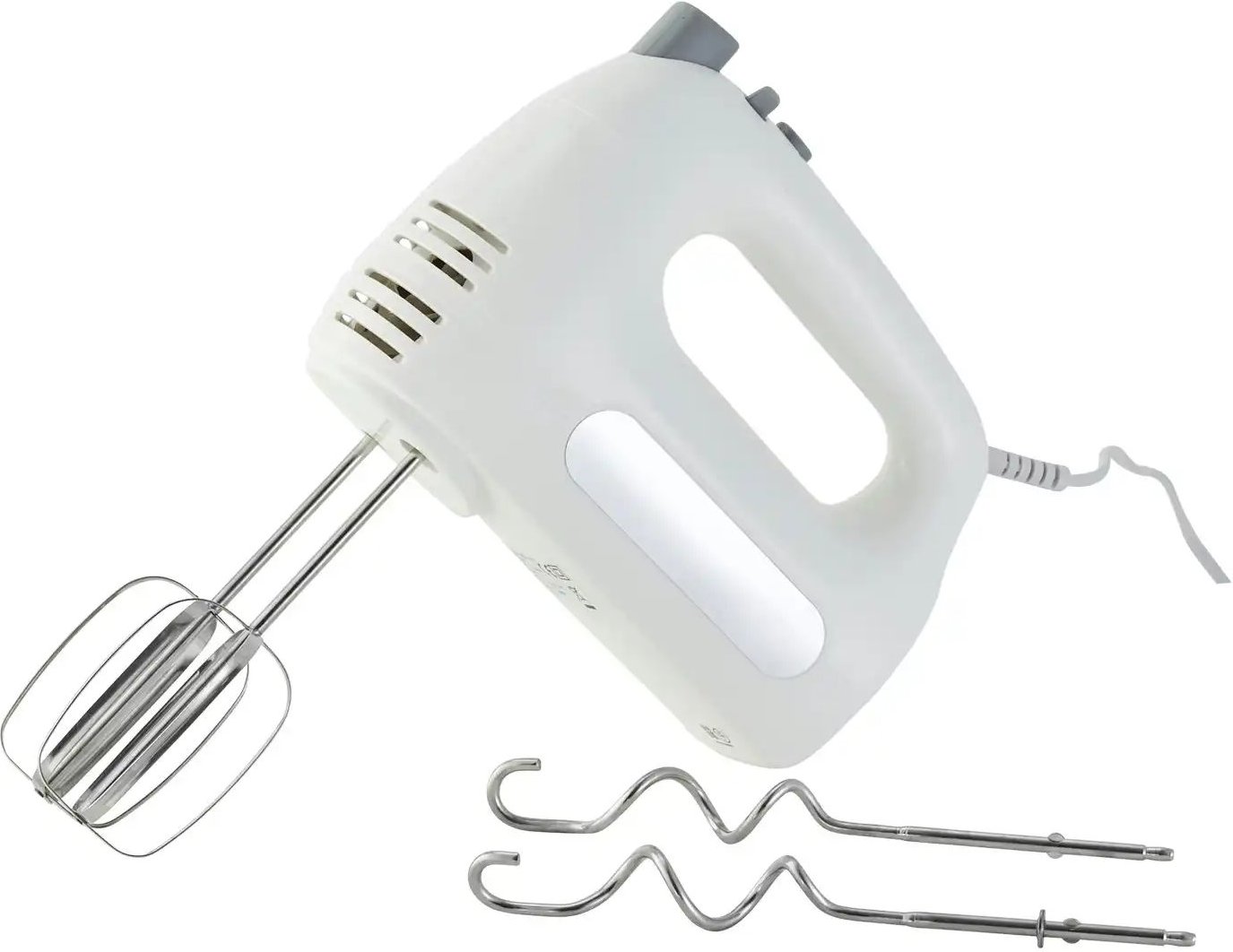 Thumbnail - KHG Handmixer HM-301 WG ¦ weiß ¦ Kunststoff,Edelstahl ¦ Maße (cm): B: 19 H: 16 T: 9.0 Elektrokleingeräte > Mixen - Höff...