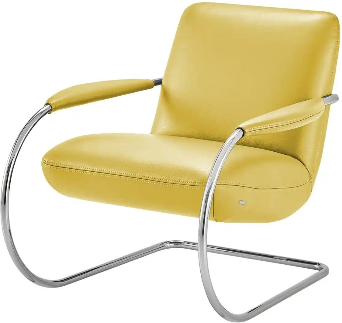 KOINOR Freischwingersessel aus Echtleder Jingle ¦ gelb ¦ Maße (cm): B: 80 H: 83 T: 95.0 Polstermöbel > Sessel > Lederses...