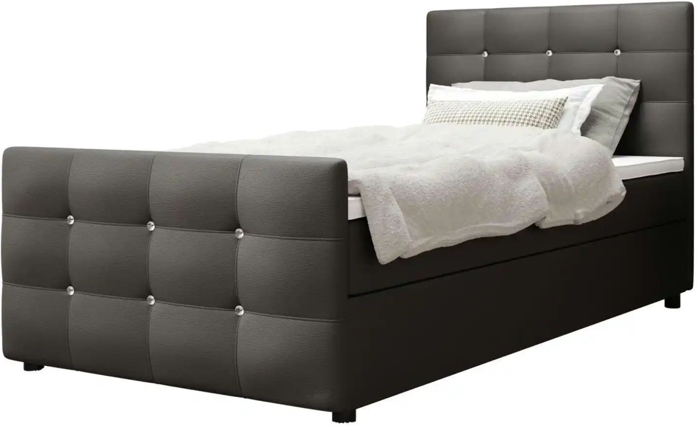 Boxbett mit Stauraum Matratze H3 und Topper Kleo ¦ grau ¦ Maße (cm): B: 100 H: 105 Betten > Komfortbetten - Höffner