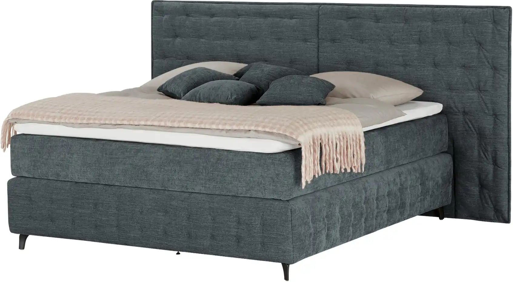 Kings and Queens Boxspringbett Fjell ¦ türkis/petrol ¦ Maße (cm): B: 260 H: 130 Betten > Boxspringbetten - Höffner