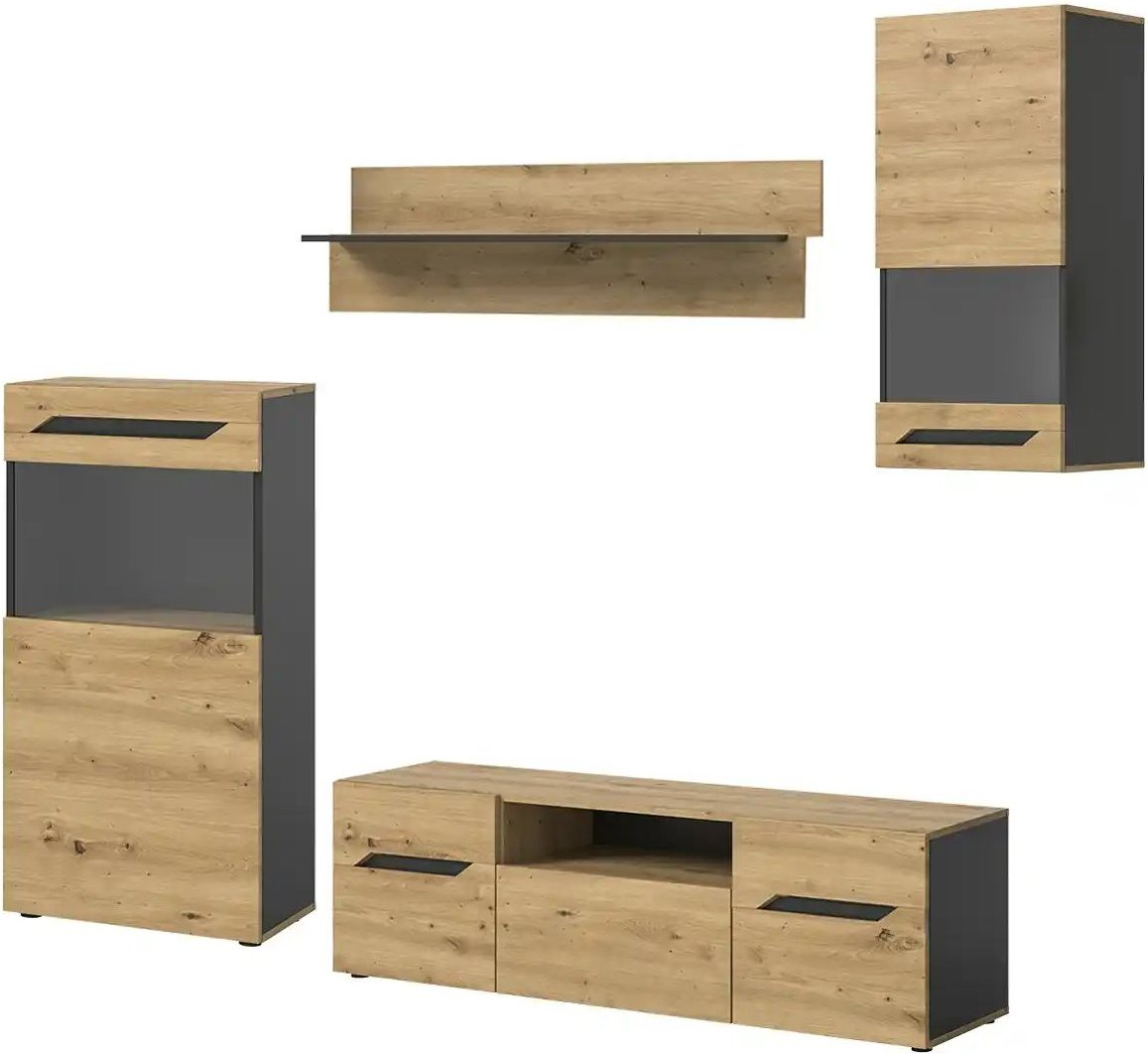 Wohnkombination Ventos ¦ holzfarben ¦ Maße (cm): B: 253 H: 196 T: 40.0 Kommoden & Sideboards > Wohnwände - Höffner