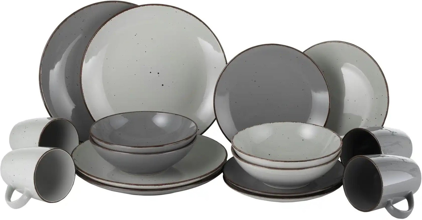 Peill+Putzler Kombiservice 16-teilig Siena ¦ grau Geschirr > Geschirrsets > Kombiservice - Höffner