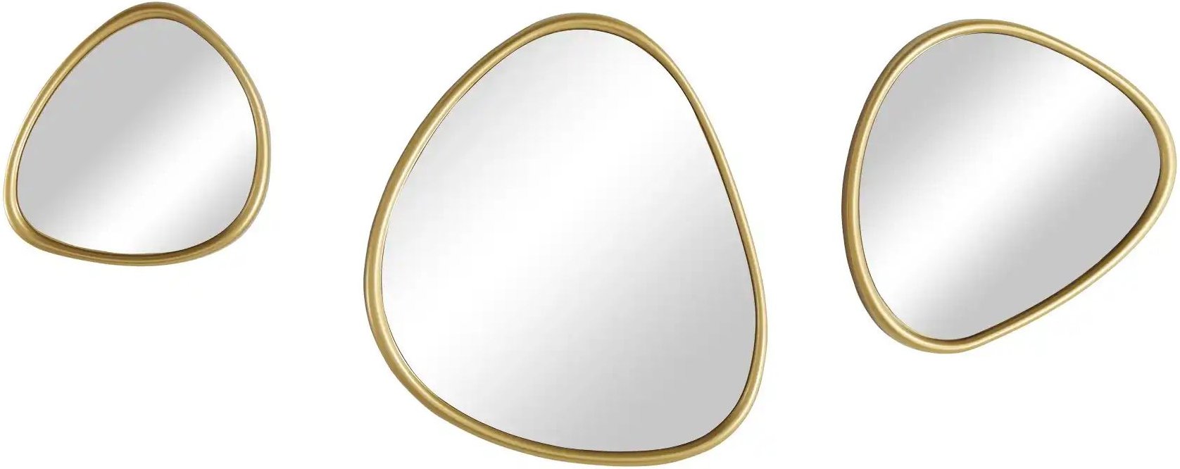 HOME STORY Wandspiegel Organic 3er Set ¦ gold ¦ Kunststoff,Glas ¦ Maße (cm): B: 29 H: 30,5 T: 2.0 Accessoires > Spieg...