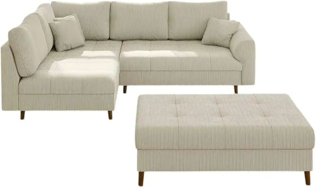 S-STYLE Ecksofa mit Hocker Maya ¦ beige ¦ Maße (cm): B: 231 H: 81 Polstermöbel > Sofas > Ecksofas - Höffner