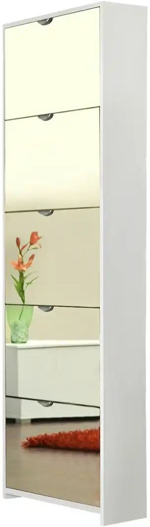 Schuhschrank  Dervio ¦ weiß ¦ Maße (cm): B: 58 H: 177 T: 17.0 Garderoben & Kleiderstangen > Garderoben Schuhschränke - H...