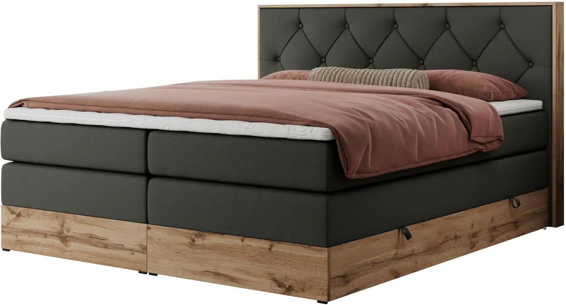 Boxspringbett mit Bettkasten Veneto King ¦ grau ¦ Maße (cm): B: 168 H: 115 Betten > Boxspringbetten - Höffner