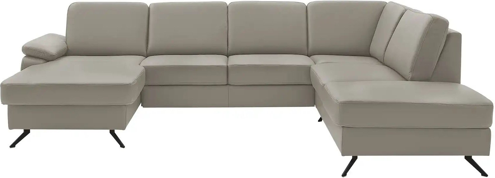 meinSofa Wohnlandschaft mit Sitz- und Rückenbezug aus Leder Kathi ¦ grau Polstermöbel > Sofas > Wohnlandschaften - Höffn...