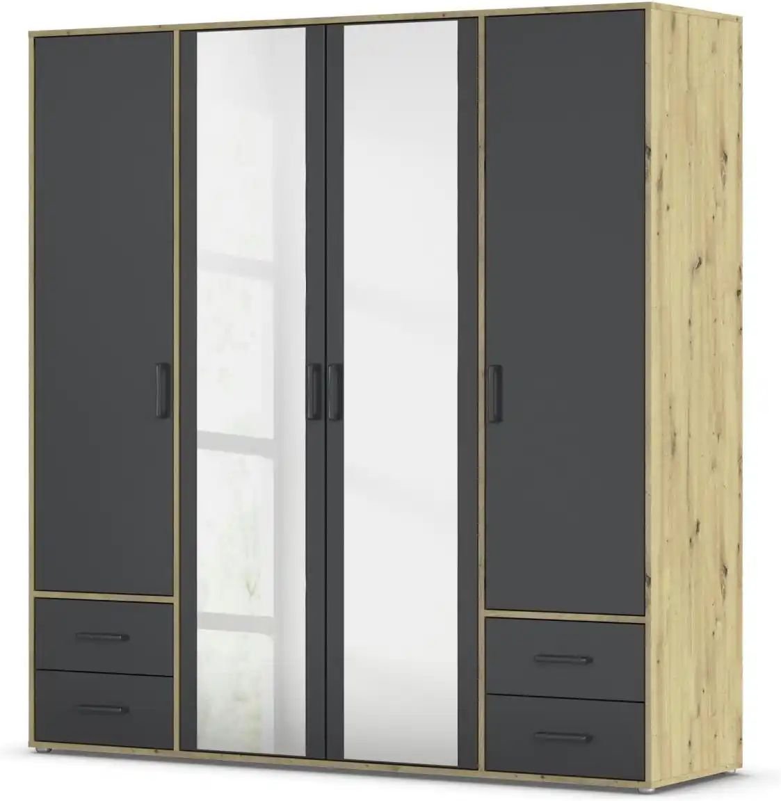 Drehtürenschrank Yarm ¦ braun ¦ Maße (cm): B: 187 H: 194 Schränke > Kleiderschränke > Drehtürenschränke - Höffner