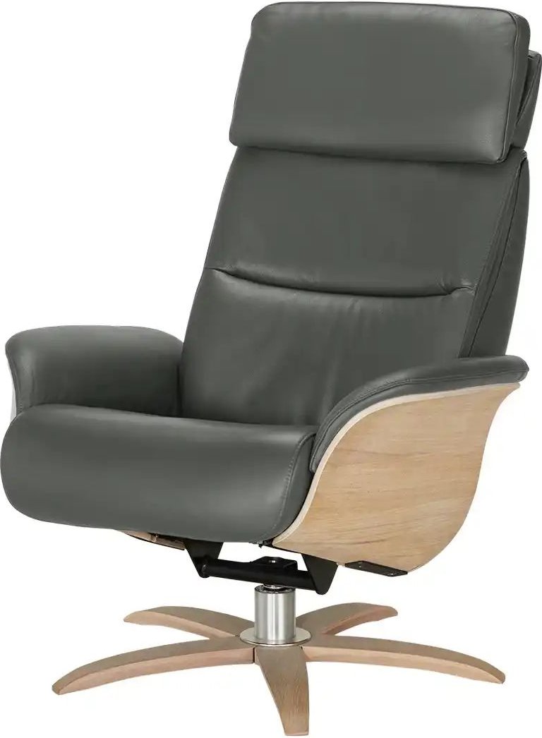 Nils Olsen Relaxsessel Leder mit Relaxfunktion Balance ¦ grau ¦ Maße (cm): B: 80 H: 112 T: 121.0 Polstermöbel > Sessel >...