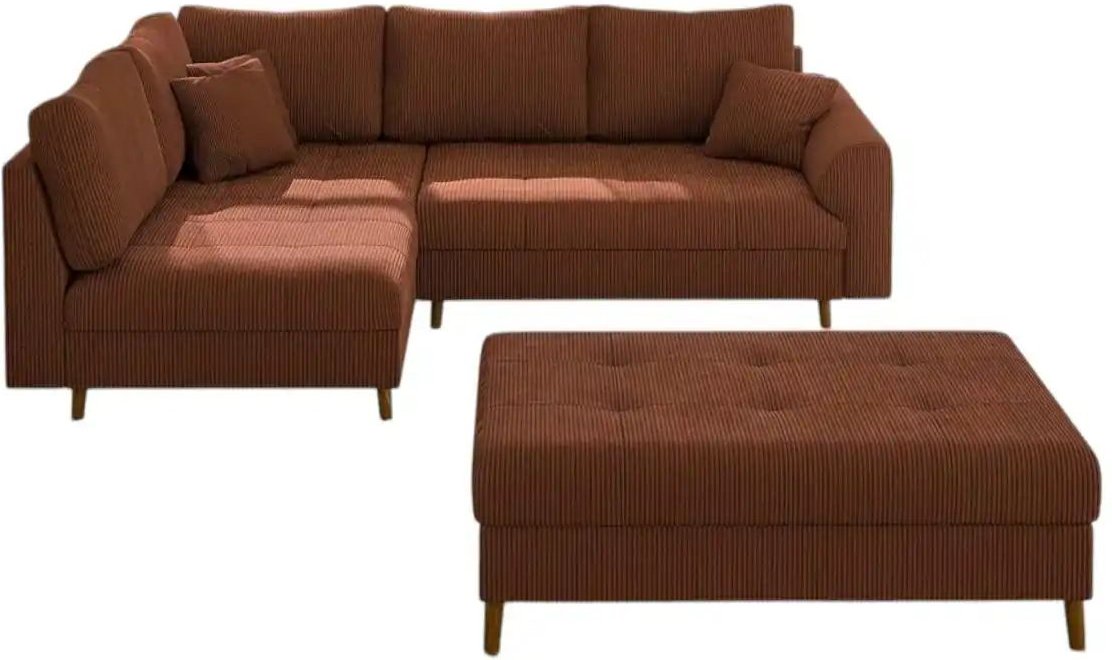 Ecksofa mit Hocker Maya ¦ rot ¦ Maße (cm): B: 231 H: 81 Polstermöbel > Sofas > Ecksofas - Höffner