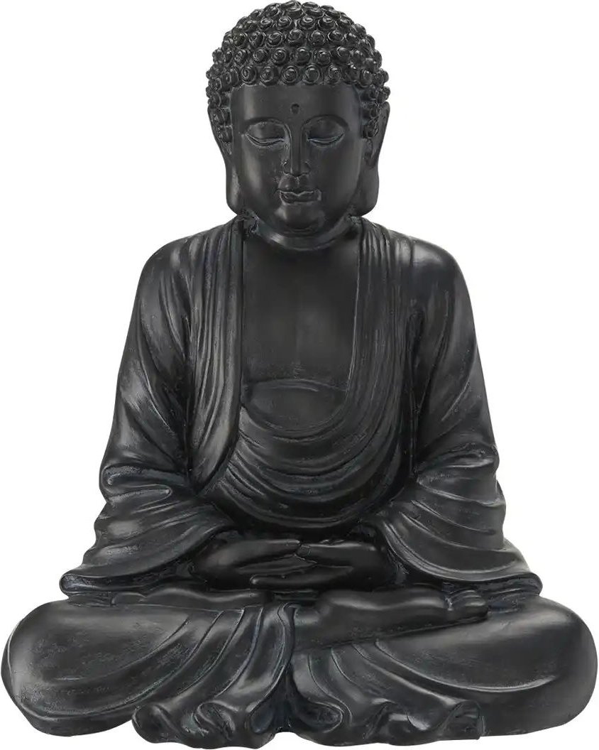 HOME STORY Figur Buddha ¦ schwarz ¦ Polyresin (Kunstharz) ¦ Maße (cm): B: 31,5 H: 38,5 T: 23.0 Accessoires > Dekoartike...