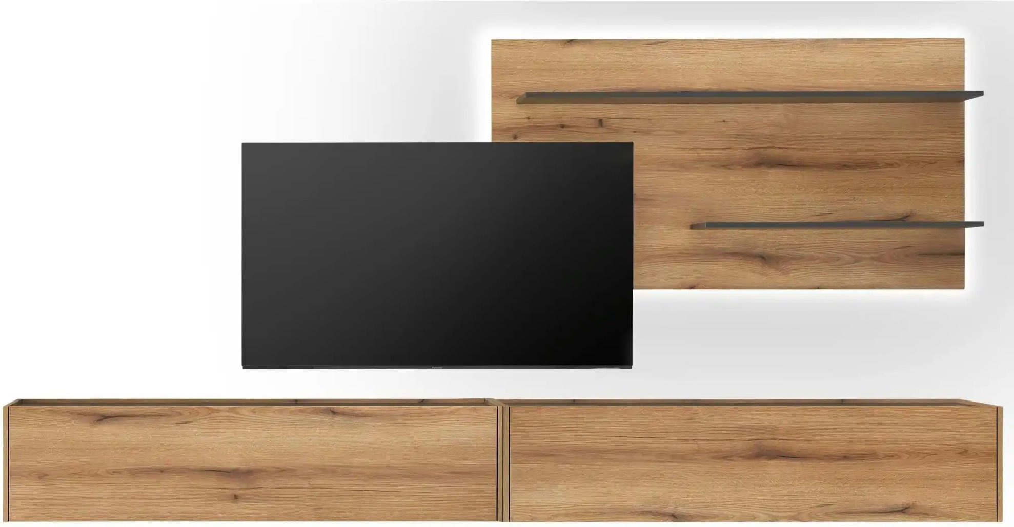 Wohnwand ¦ holzfarben ¦ Maße (cm): B: 300 H: 180 T: 30.0 Kommoden & Sideboards > Wohnwände - Höffner