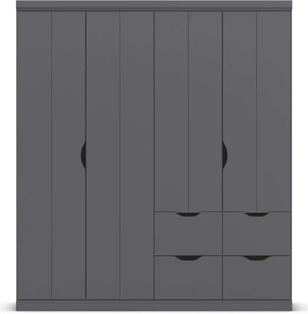 Kleiderschrank mit Schubladen Frieda ¦ grau ¦ Maße (cm): B: 181 H: 203 Schränke > Kleiderschränke > Drehtürenschränke - ...