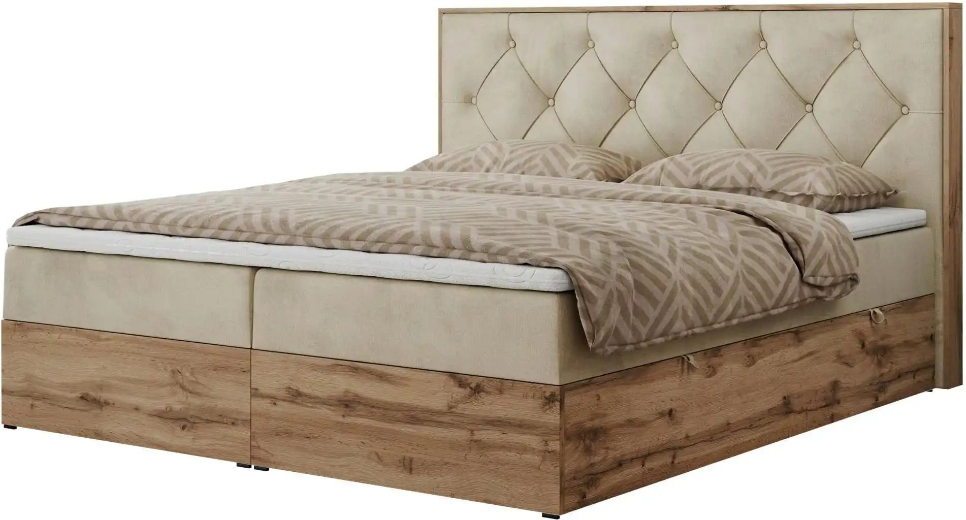 Boxbett mit Bettkasten Veneto ¦ beige ¦ Maße (cm): B: 148 H: 115 Betten > Komfortbetten - Höffner