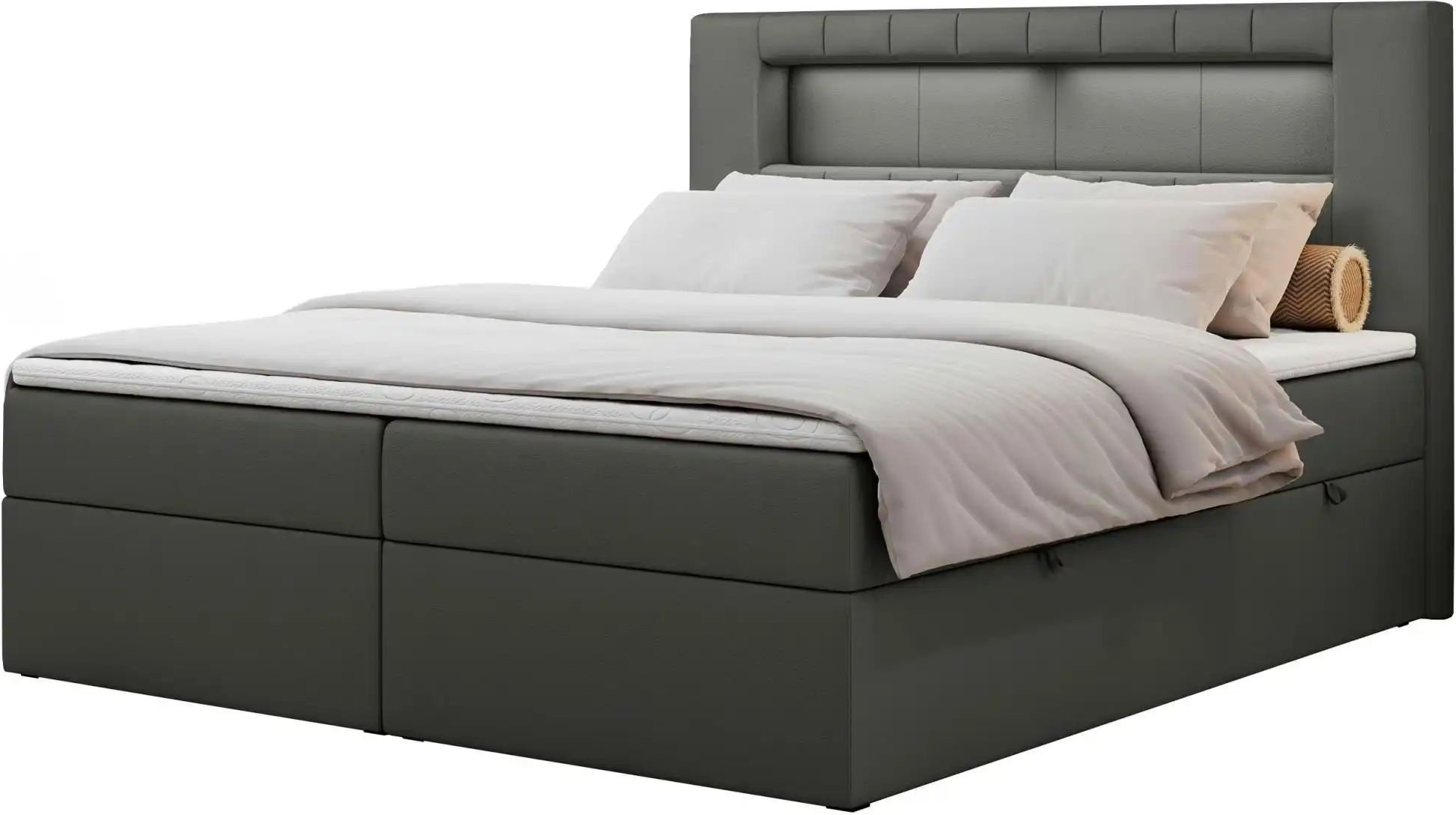 Boxbett mit Bettkasten Gold 5 ¦ grau ¦ Maße (cm): B: 140 H: 103 Betten > Komfortbetten - Höffner