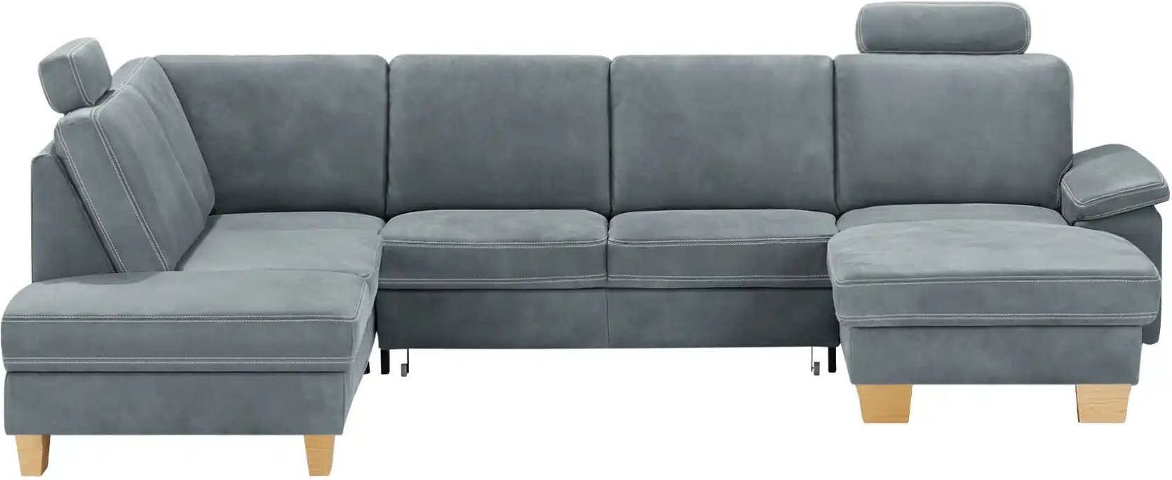 Thumbnail - meinSofa Wohnlandschaft Leder Samu ¦ grau ¦ Maße (cm): B: 316 H: 90 T: 235.0 Polstermöbel > Sofas > Schlafsofas - Höffne...
