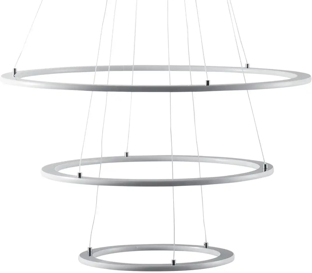 Thumbnail - Trio LED-Pendelleuchte Nickel-matt `Ringe` ¦ silber ¦ Maße (cm): H: 200 Ø: 80.3 Lampen & Leuchten > LED-Leuchten > ...