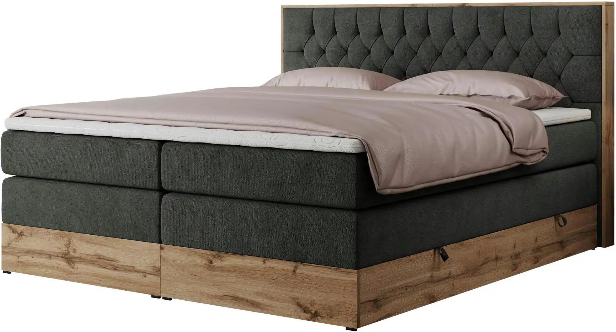Thumbnail - Boxspringbett mit Bettkasten Amore King ¦ grau ¦ Maße (cm): B: 148 H: 115 Betten > Boxspringbetten - Höffner