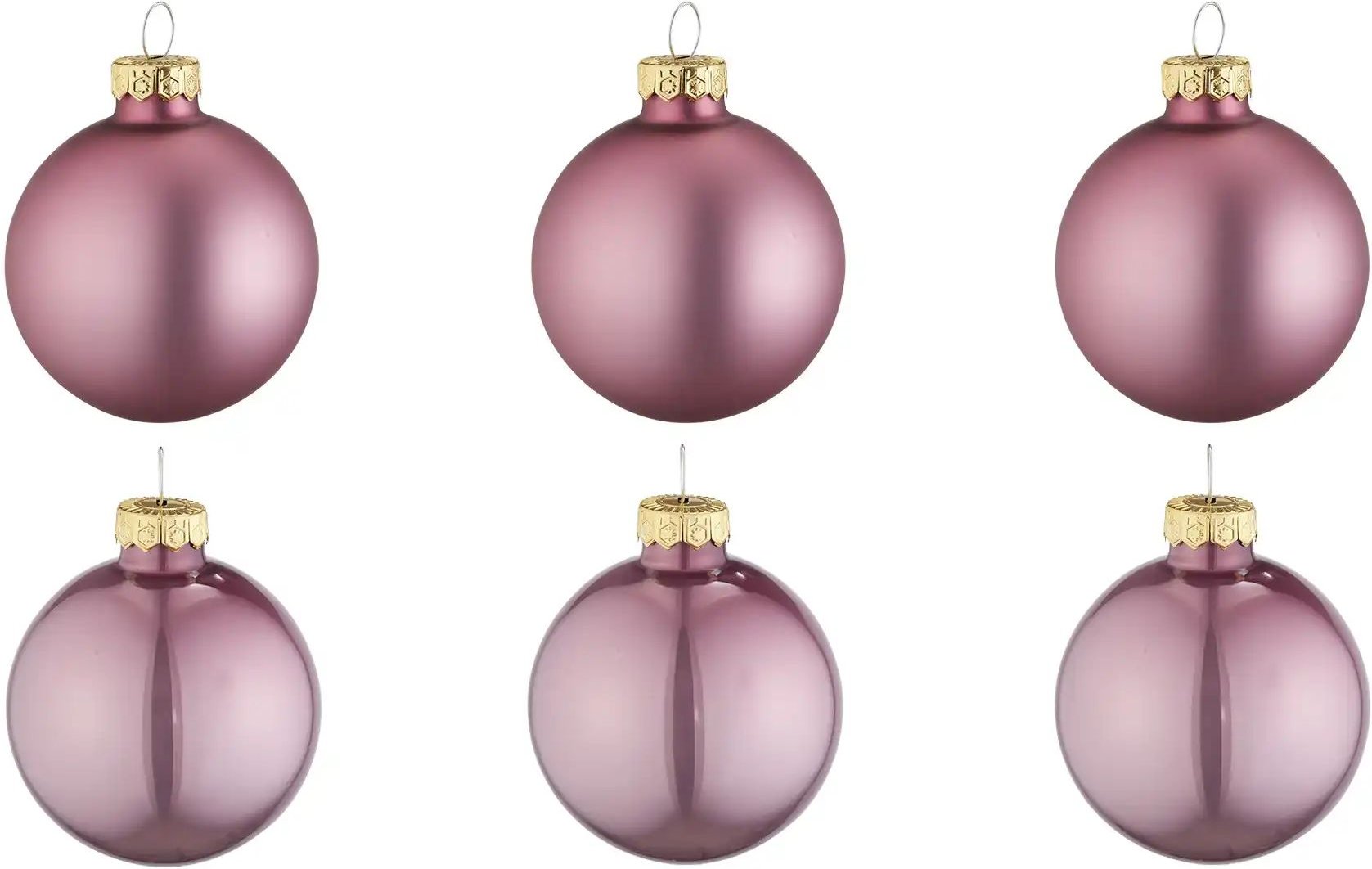 Weihnachtskugeln 6er Set ¦ rosa/pink ¦ Glas,Aluminium Ø: 8 Weihnachten - Höffner