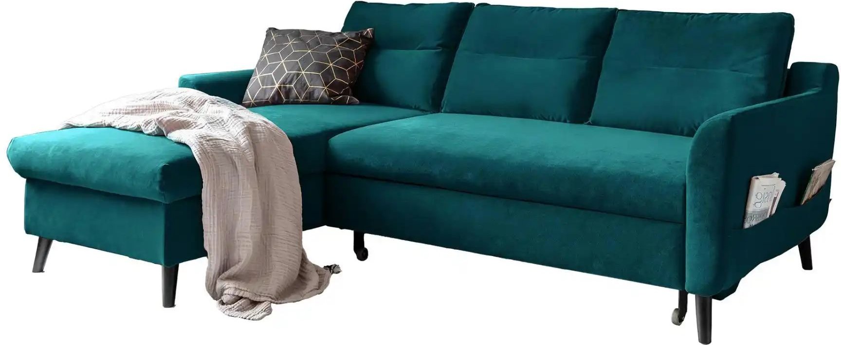 Miuform Ecksofa mit Schlaffunktion Stylish Stan ¦ türkis/petrol ¦ Maße (cm): B: 224 H: 90 Polstermöbel > Sofas > Ecksofa...
