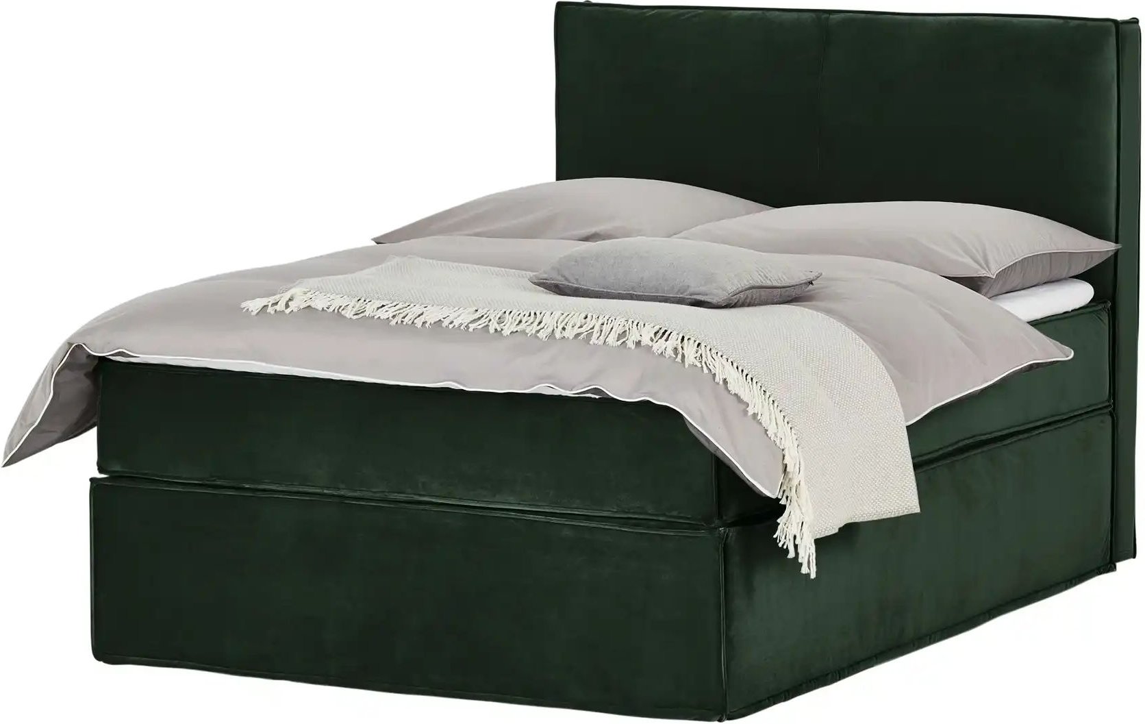 Thumbnail - Boxi Boxspringbett 140 x 200 cm mit trendigem Keder Boxi Urban ¦ grün ¦ Maße (cm): B: 140 H: 125 Betten > Boxspringbette...