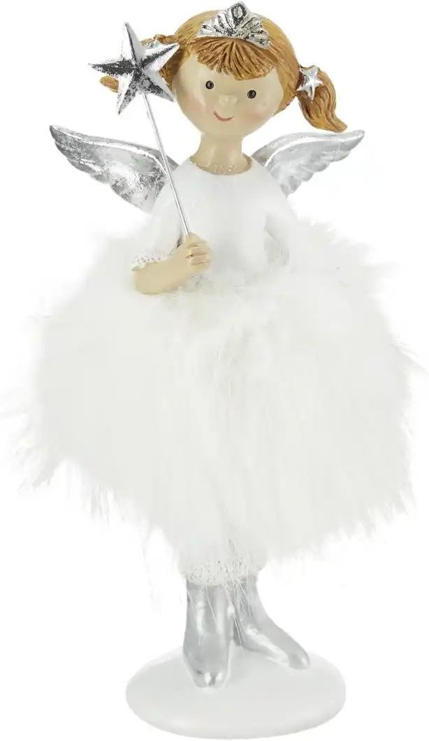 Thumbnail - HOME STORY Deko Figur Engel ¦ weiß ¦ Polyresin (Kunstharz),Polyester ¦ Maße (cm): B: 8 H: 17 T: 8.0 Weihnachten - Höff...
