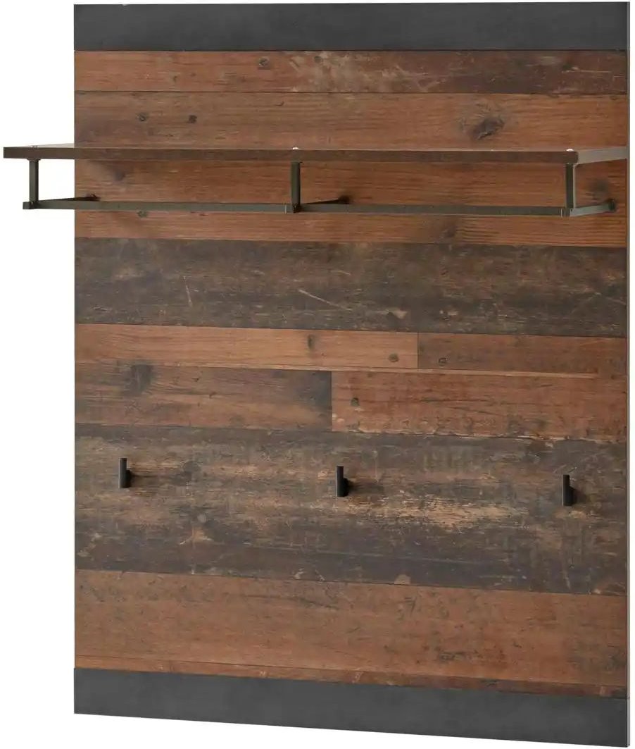 Garderobenpaneel Bilboa ¦ braun ¦ Holzwerkstoff ¦ Maße (cm): B: 80 H: 100 T: 27.0 Garderoben & Kleiderstangen > Wandgar...