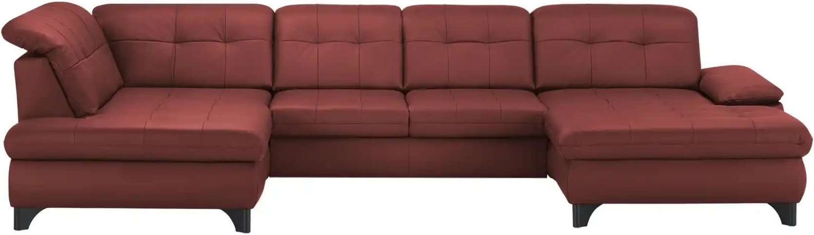 Lounge Collection Wohnlandschaft Leder Jona ¦ rot ¦ Maße (cm): B: 368 H: 100 T: 194.0 Polstermöbel > Sofas > Wohnlandsc...