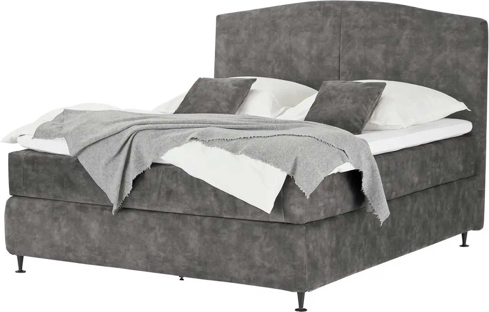 Kings and Queens Boxspringbett Skyer ¦ grau ¦ Maße (cm): B: 204 H: 132 Betten > Boxspringbetten - Höffner