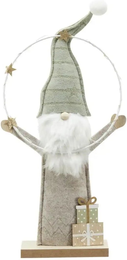 HOME STORY LED Figur Weihnachtsmann ¦ grün ¦ Metall,Holzwerkstoff ¦ Maße (cm): B: 21 H: 41 T: 6.0 Weihnachten - Höffne...