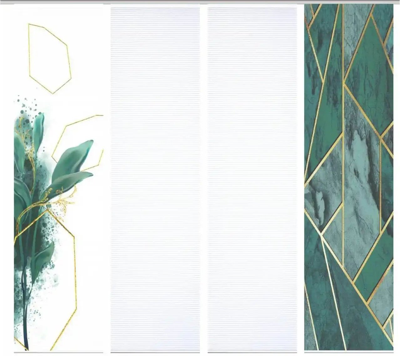 Thumbnail - HOME in green Schiebevorhang ¦ grün ¦ Synthetik ¦ Maße (cm): B: 60 H: 245 Gardinen & Rollos > Gardinen & Vorhänge > Sc...
