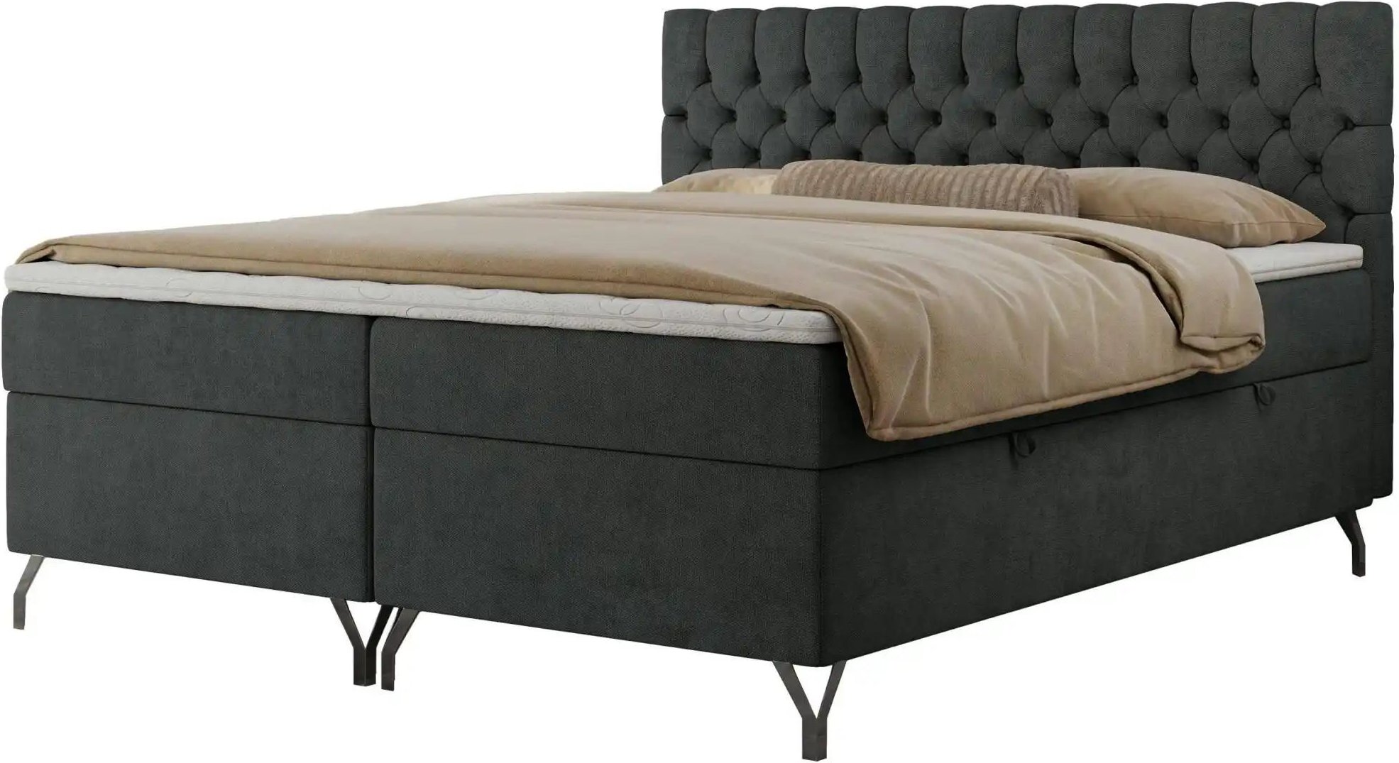 Boxbett mit Bettkasten Grimaldi ¦ grau ¦ Maße (cm): B: 204 H: 115 Betten > Komfortbetten - Höffner