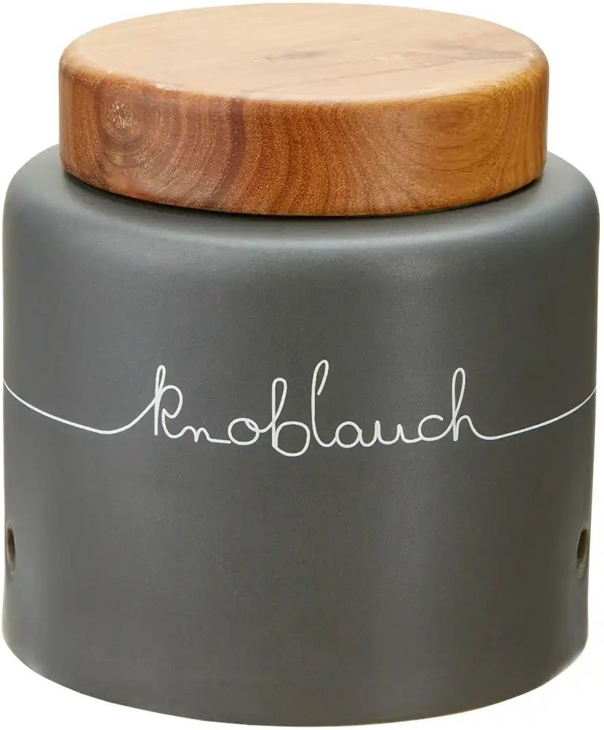 KHG Aufbewahrungsdose Knoblauch ¦ grau ¦ Maße (cm): H: 13,5 Ø: 13.5 Küchenzubehör & Helfer > Küchenhelfer - Höffner