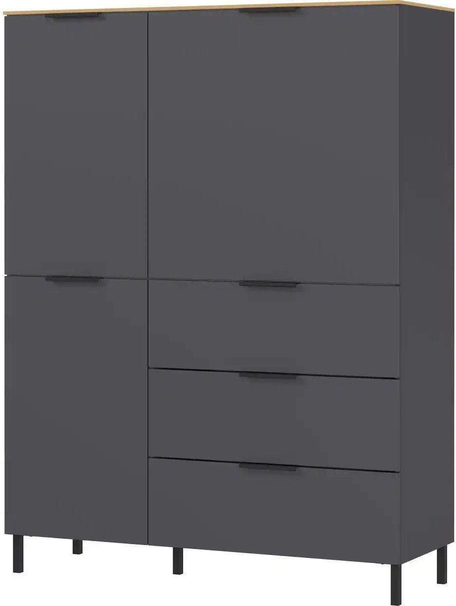 Highboard California ¦ grau ¦ Maße (cm): B: 109 H: 146 Kommoden & Sideboards > Highboards - Höffner