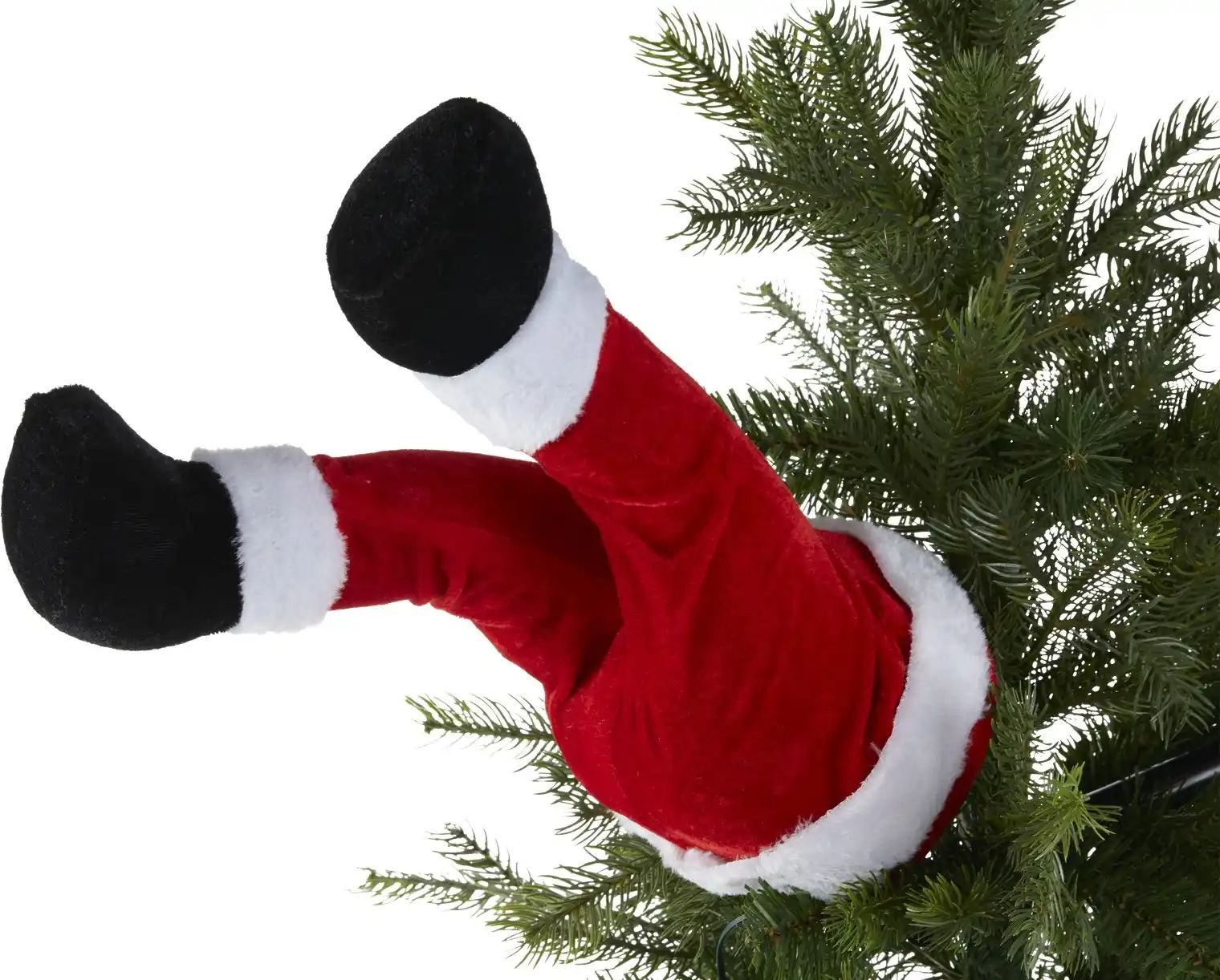 Santabeine für Tannenbaum   ¦ rot ¦ Polyester,Kunststoff,Eisen ¦ Maße (cm): B: 18 H: 36 T: 15.0 Weihnachten - Höffner