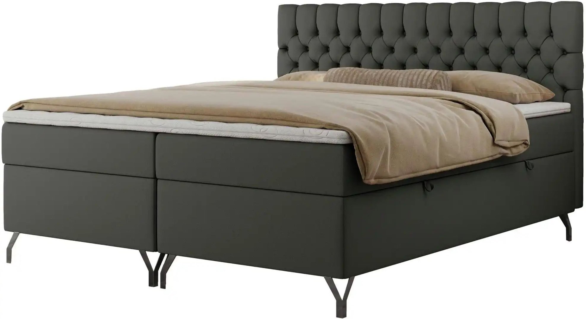 Boxbett mit Bettkasten Grimaldi ¦ grau ¦ Maße (cm): B: 124 H: 115 Betten > Komfortbetten - Höffner