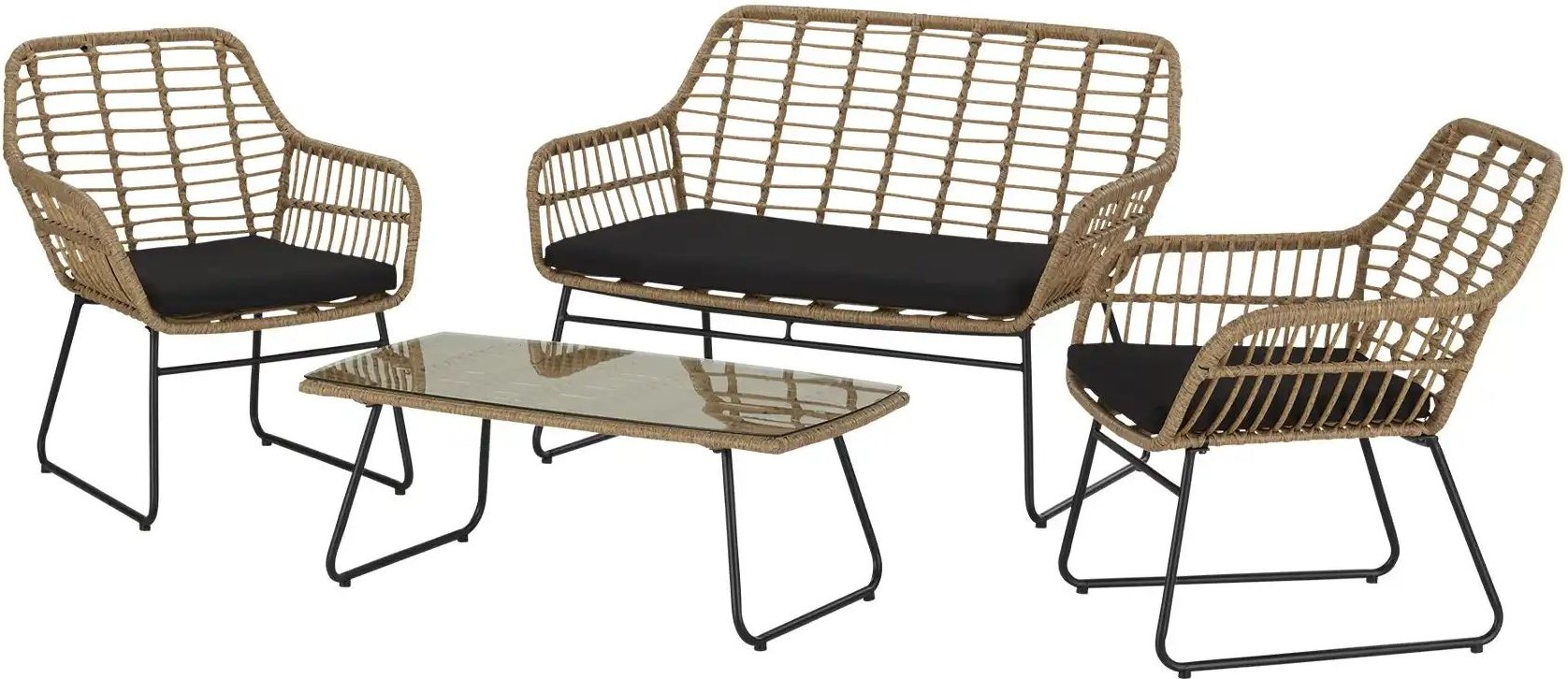 Lounge-Set 4-teilig Sardinien ¦ holzfarben Garten > Gartenmöbel > Gartenmöbelsets - Höffner