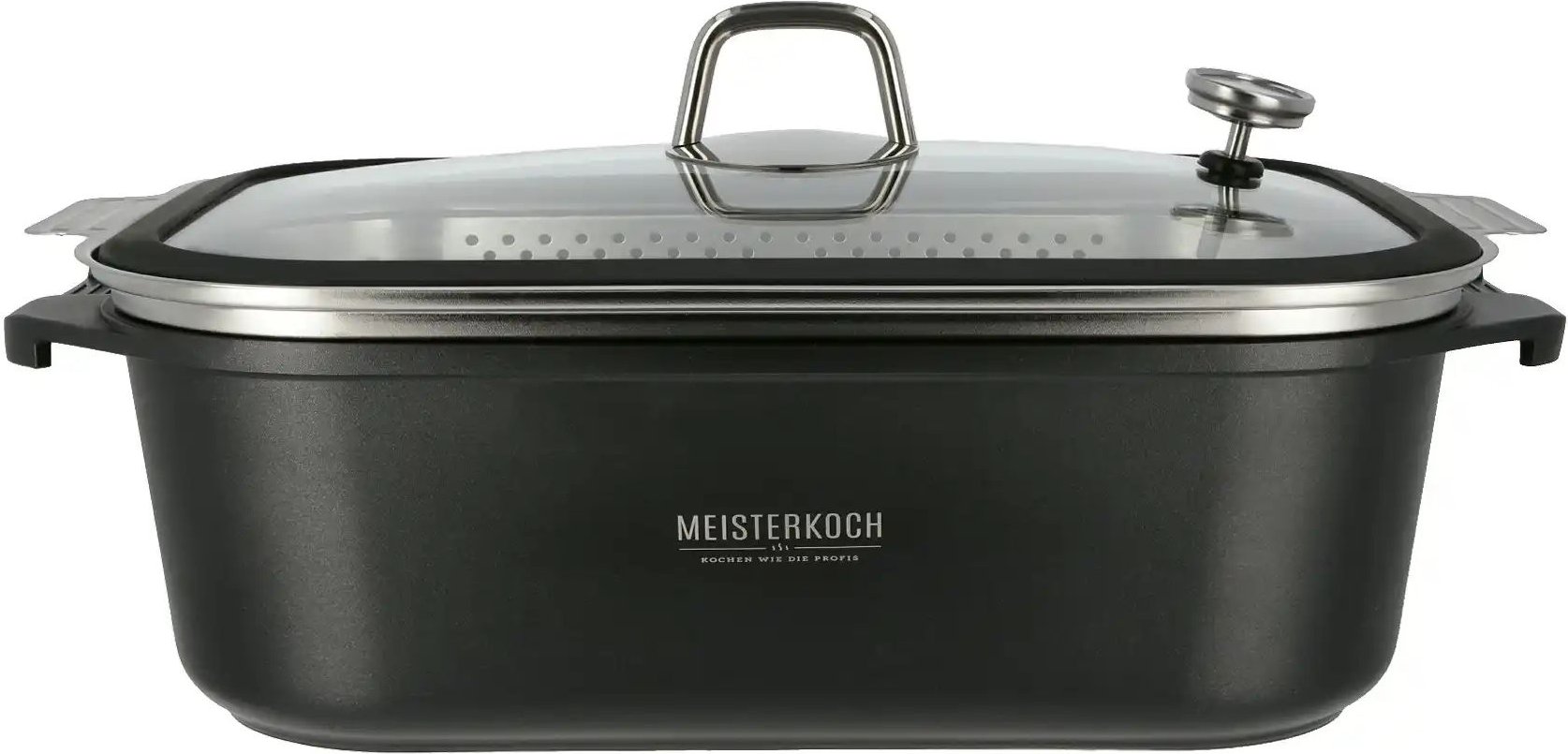 Meisterkoch Aluguss-Bräter 3-teilig GUSTUS ¦ schwarz ¦ Aluminium-Guss,Edelstahl ¦ Maße (cm): B: 26 H: 11 Töpfe & Pfann...