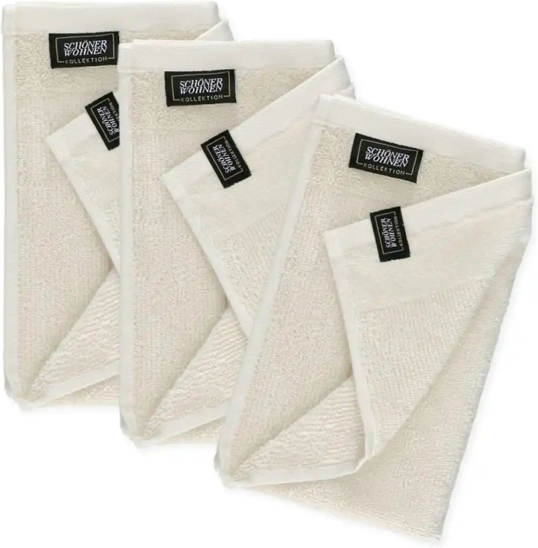 Thumbnail - SCHÖNER WOHNEN Kollektion Gästehandtuch 3er-Set ¦ weiß ¦ Maße (cm): B: 30 H: 1,3 Badtextilien > Handtücher & Badetüche...