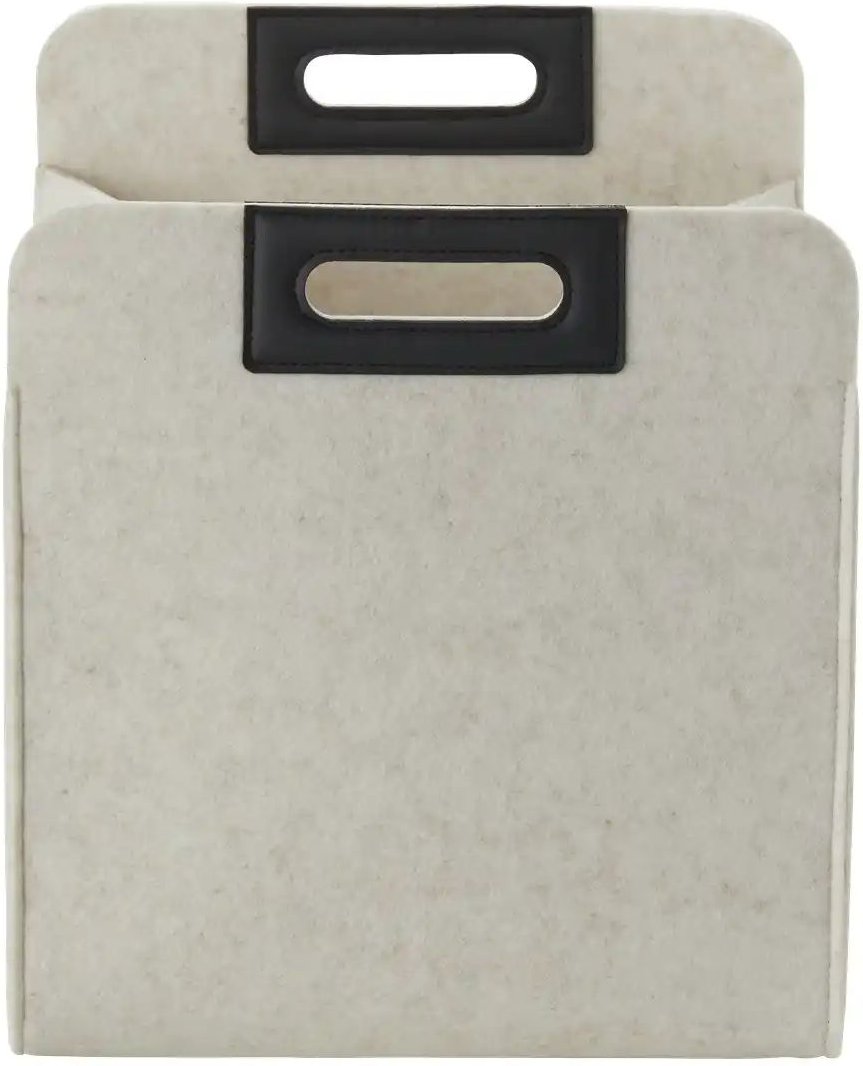 HOME STORY Aufbewahrungskorb ¦ beige ¦ Filz,Kunstleder ¦ Maße (cm): B: 36 H: 32 T: 30.0 Aufbewahrung > Körbe - Höffner