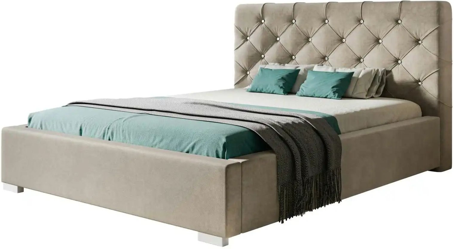 Polsterbett mit Stauraum Preston ¦ beige ¦ Maße (cm): B: 180 H: 104 Betten > Polsterbetten - Höffner