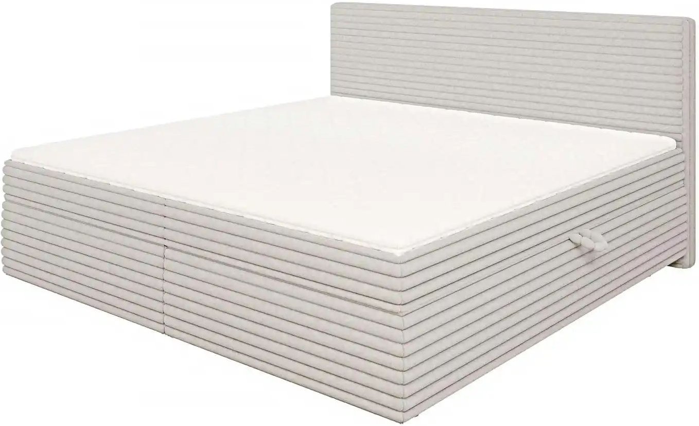 Thumbnail - S-STYLE Boxbett Cord mit Stauraum und Topper H3 Neo ¦ grau ¦ Maße (cm): B: 205 H: 110 Betten > Boxspringbetten - Höffn...