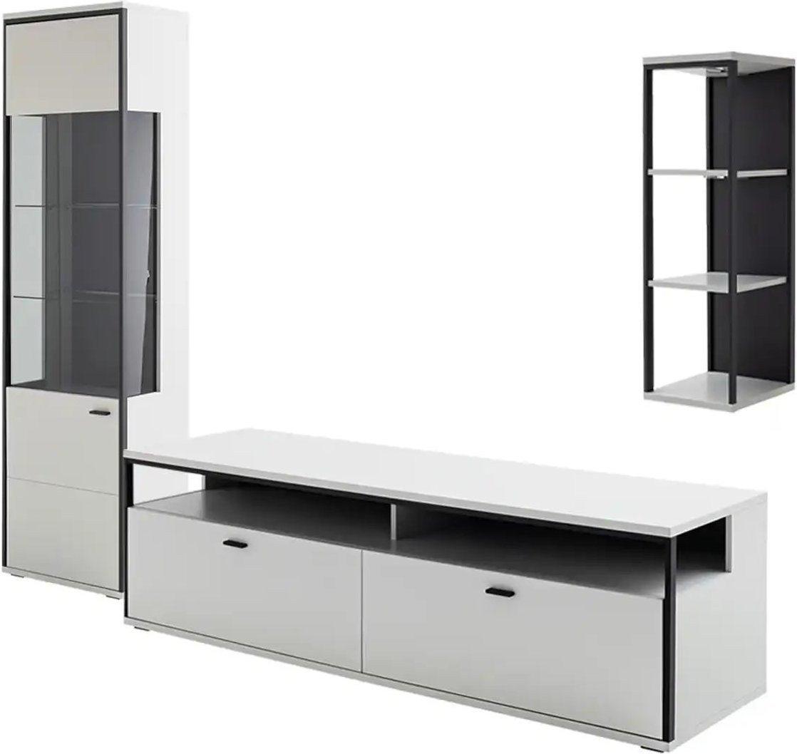 Wohnkombination Orella ¦ weiß ¦ Maße (cm): B: 237 H: 199 T: 51.0 Kommoden & Sideboards > Wohnwände - Höffner