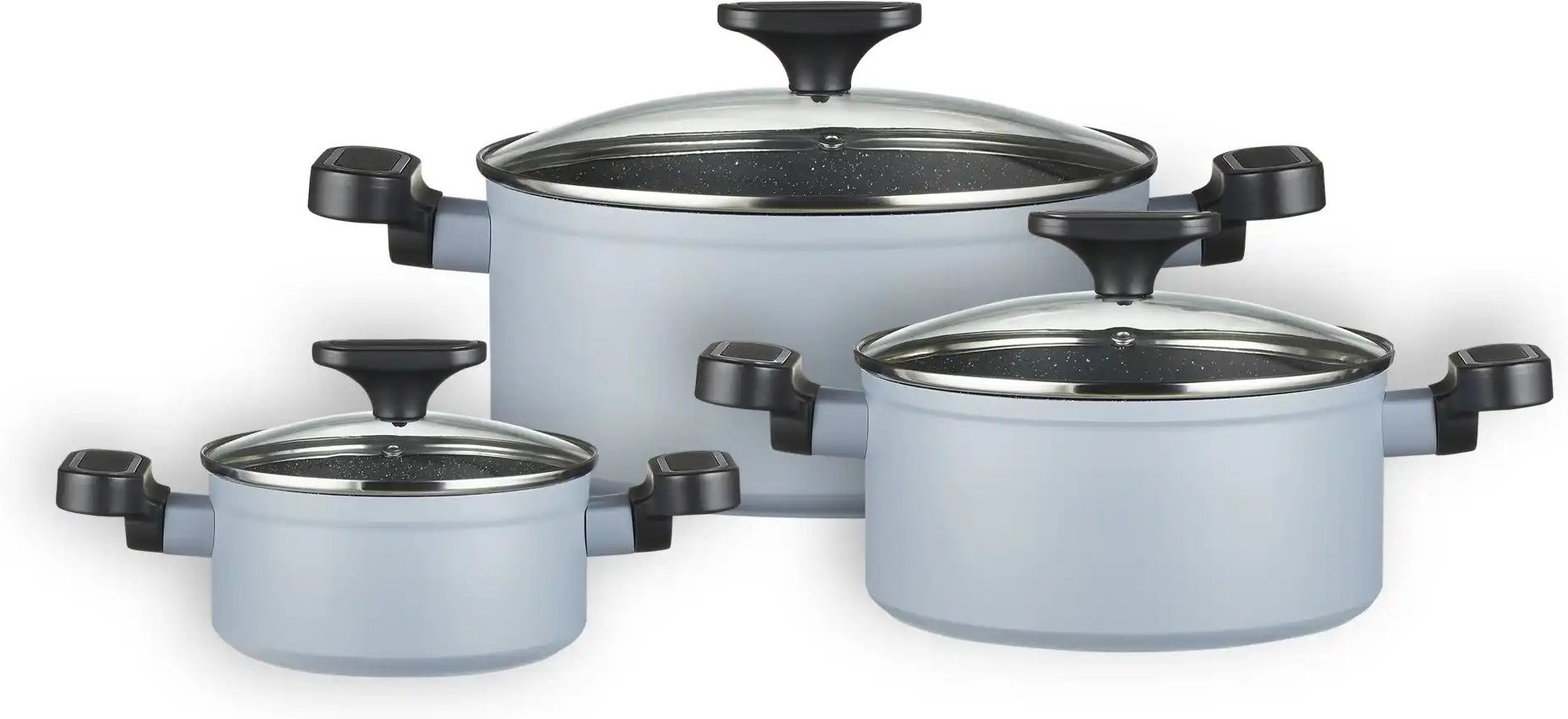 KHG Topfset LIVIA ¦ blau ¦ Aluminium Töpfe & Pfannen & Zubehör > Topf und Pfannen-Sets - Höffner