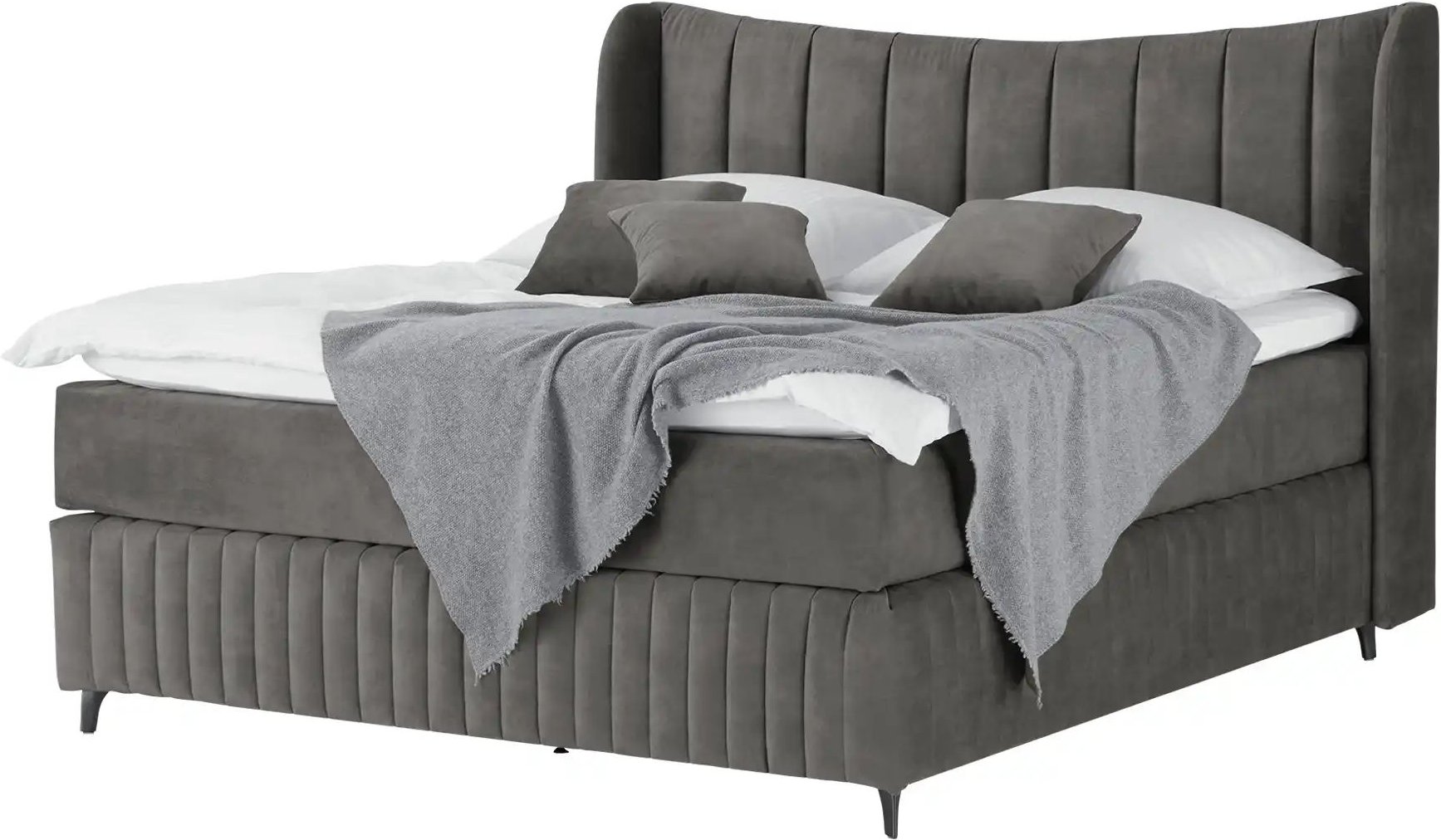 Kings and Queens Boxspringbett Uldur ¦ grau ¦ Maße (cm): B: 194 H: 122 Betten > Boxspringbetten - Höffner